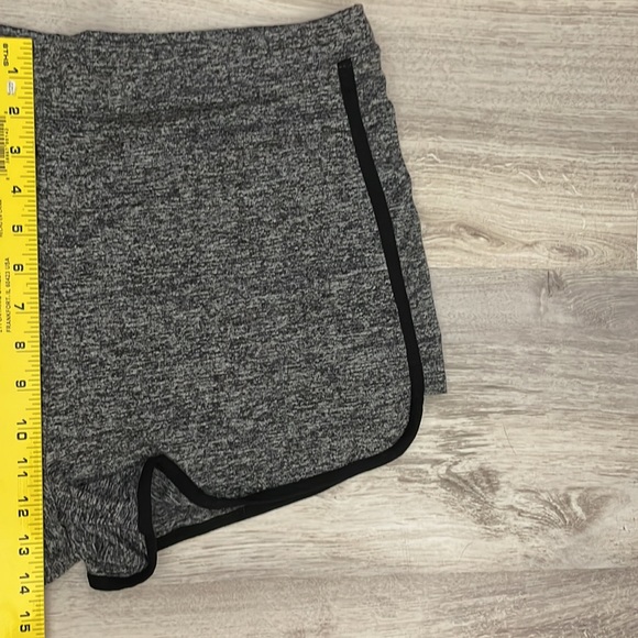 Ready to Go Heather Gray with Black Side Stripes & Trim Elastic Waist Shorts 3X - Picture 6 of 7